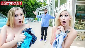 SCAM ANGELS - (Bailey Brooke, Kiara Cole & Logan Long) Cheating Hubby It's Getting Laid With His Sexy New Neighbor Girls